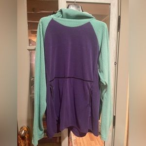 Melanzana Hoodie Womens size L Purple + Green